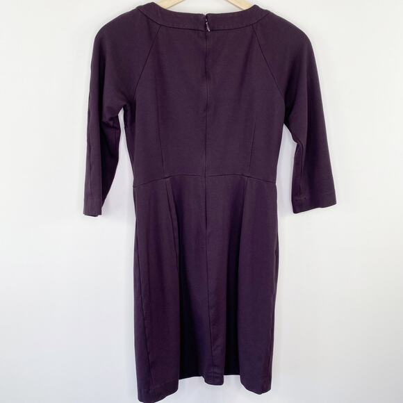 Banana Republic Dark Purple Three-Quarter Sleeve Sheath Dress Women's Size 2 - Picture 7 of 7